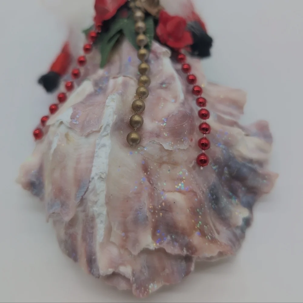 Vintage Native American Indigenous Oyster Shell Angel Ornament Iridescent